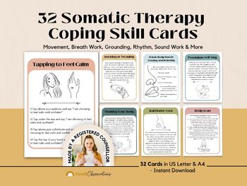 Preview of Somatic Therapy Coping Skill Cards