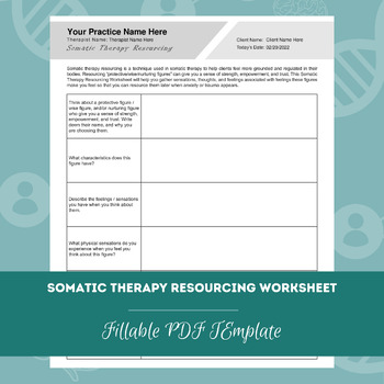 Somatic Therapy Resourcing Worksheet | PDF Template by TherapyByPro