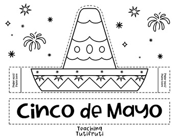 Preview of Sombrero DIY Cinco de Mayo Activity (by TeachingTutifruti)