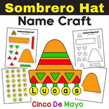 Preview of Sombrero Name Craft : Cinco De Mayo Activities | Cinco De Mayo Craft Ideas | Hat