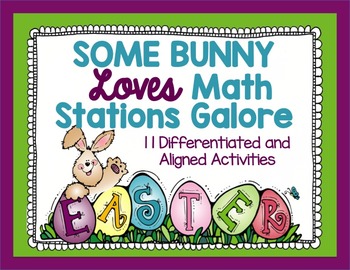 Preview of Kindergarten Math Centers - Easter Bunny Themed Activities, Games and Fun