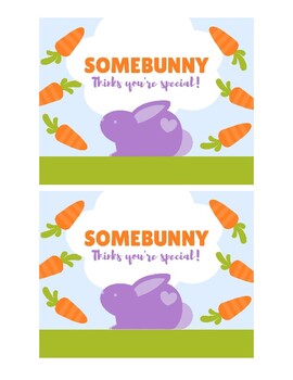 Preview of Somebunny Thinks You're Special Card - Freebie!