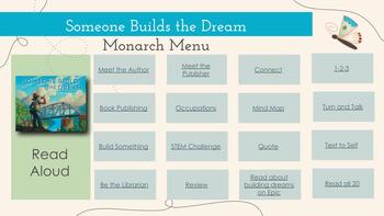 Preview of Someone Builds the Dream By: Lisa Wheeler Choice Board in Google Slides M24