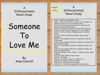 Preview of Someone to Love Me Bluford High Series Novel Unit Study with Chapter Questions