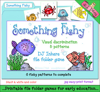 Preview of Something Fishy File Folder Game - Pattern Matching for Pre-K Kids