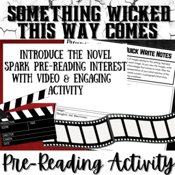 Preview of Something Wicked This Way Comes | Novel Study Intro Activity | Video Reflection