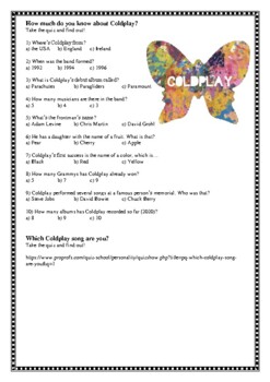 Paradise by Coldplay (with exercises) - ESL worksheet by MarionG