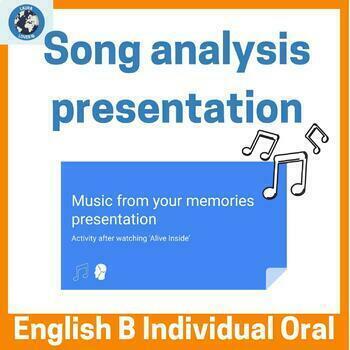Preview of Song Analysis: IB DP English B HL Individual Oral preparation