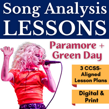 Preview of Song Analysis Lesson Plan - Paired Text Writing & Song Lyric Analysis