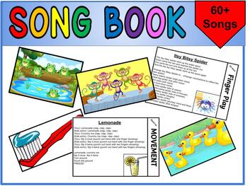 Preview of Song Book (Cards) with over 65 Songs for PreK/Preschool/Kindergarten