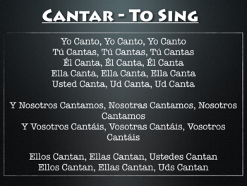 Preview of Song: Cantar Verbo Conjugation with Reggaeton: AR Verbo