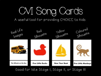 Preview of Song Cards for Students with CVI