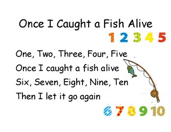 Song Chart Once I Caught A Fish Alive By Ms Ashleys Creations Tpt
