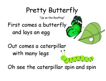 Song Chart: Pretty Butterfly by Ms Ashleys Creations | TpT