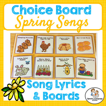 Preview of Song Choice Board - Spring - Song Lyrics & Picture Boards
