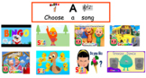 Song Choice Board with Super Simple and CoCo Melon videos 