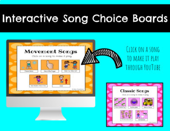 Preview of Song Choice Boards | Interactive Google Slides