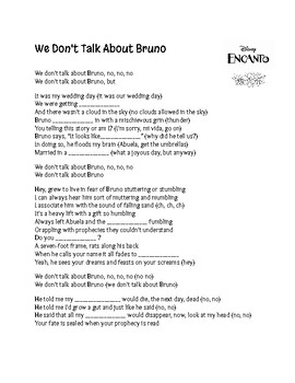 Preview of Song Exercise - We Don't Talk About Bruno (Encanto)