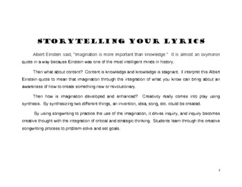 Song Form Series - Storytelling Lyrics by Vinci eLearning | TpT