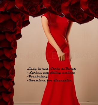 Preview of Song 'Lady in red' by Chris de Burgh - ESL lesson for elem/pre-int