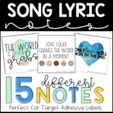 Song Lyric Desk Notes - TARGET ADHESIVE LABELS - Desk Notes