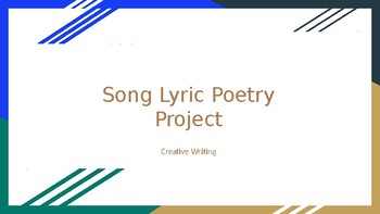 Preview of Song Lyric Poetry Project