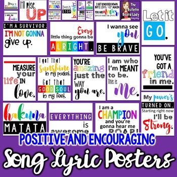 Preview of Song Lyric Posters - Positive and Encouraging