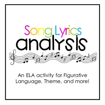 Preview of Song Lyrics Analysis FREEBIE {Theme, Figurative Language, and more!}