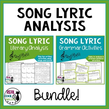 Preview of Song Lyrics Analysis - Figurative Language & Poetic Elements PLUS Grammar Bundle