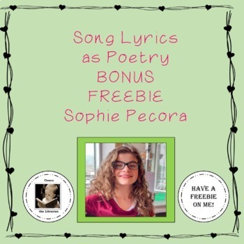 Preview of Song Lyrics as Poetry BONUS Freebie Sophie Pecora