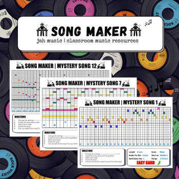 Preview of Song Maker Bundle | Chrome Music Lab Task Card Activities - Easy sub/end of year