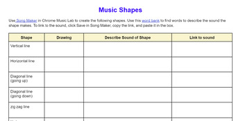 Preview of Song Maker: Music Shapes worksheet