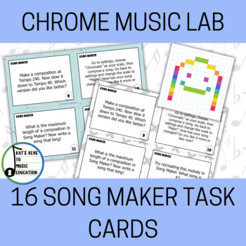 Preview of Song Maker Task Cards - 16 Chrome Music Lab Music Task Cards