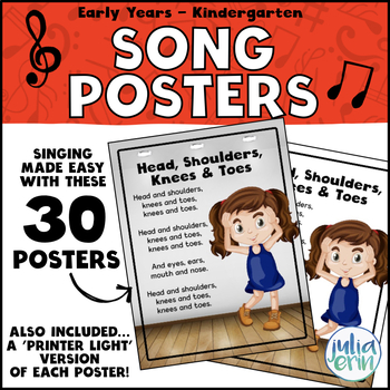 Preview of Song Posters (Circle Time, Counting, Social Skills)