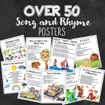Preview of Circle Time Song Posters Preschool Kindergarten Songs and Nursery Rhymes