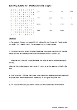 Song with gap-fill : Something just like this By The chainsmokers & Coldplay  - ESL worksheet by laula10