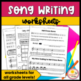 Song Writing Worksheets | Rhythm and Staff Composition for