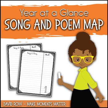 Preview of Song and Poem Map to Keep Track of Content Taught In Music Class