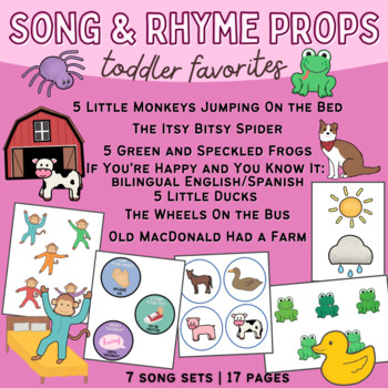 Preview of Song and Rhyme Visual Props: Toddler Favorites