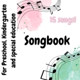 Song book with nursery rhymes and images. Preschool Kinder
