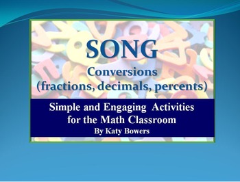 Preview of Song - converting between fractions, decimals and percents.  (memory tool)