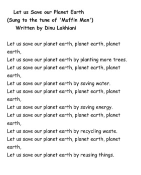 Preview of Song for Earth Day