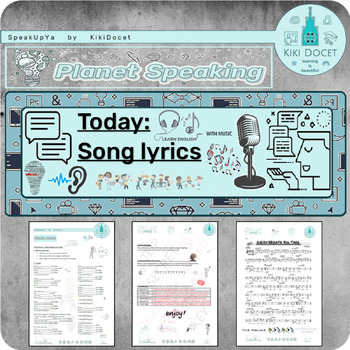 Preview of Fun song lyrics worksheet: listen, speak, interpret, vocab, all you need!!