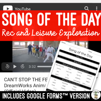 Preview of FREE Song of the Day Activity