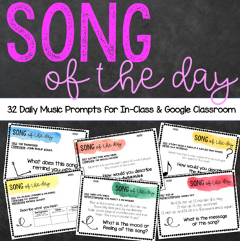 Preview of Song of the Day - Music Class Daily Prompts (PowerPoint & Google Slides)