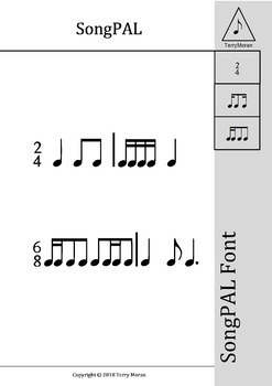 Preview of SongPAL font for music rhythms