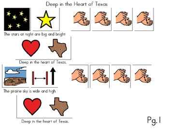 Preview of "Deep in the Heart of Texas" Songboard - Social Studies/Back to School