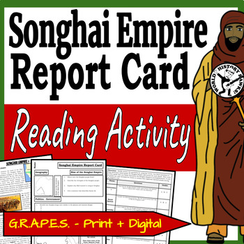 Preview of Songhai Empire Medieval West Africa Kingdoms Report Card Reading Passages