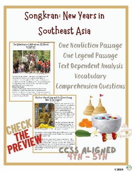 Preview of Songkran: New Years in Southeast Asia TDA ELA Packet 4th-5th