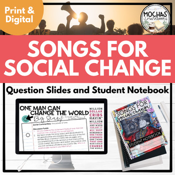 Preview of Songs For Social Change: Social Justice Slides & Digital Notebook